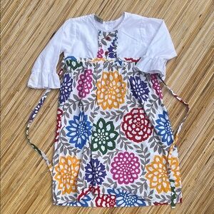 Le za me Floral Kids Dress - White with Multicolor Flowers